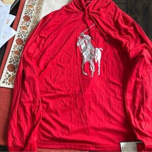 Ralph Lauren Bold Red Hoodie Large